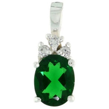 Load image into Gallery viewer, 925 Sterling Silver Oval CZ Clear Cut Birthstone Pendant 9x7mm Various Colors
