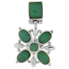 Load image into Gallery viewer, 925 Sterling Silver Flower Pendant w/ Rectangle Round Oval Shaped Resin Pendant
