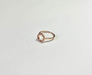 14K Solid Rose Gold Handmade Dainty Smiley Face Ring