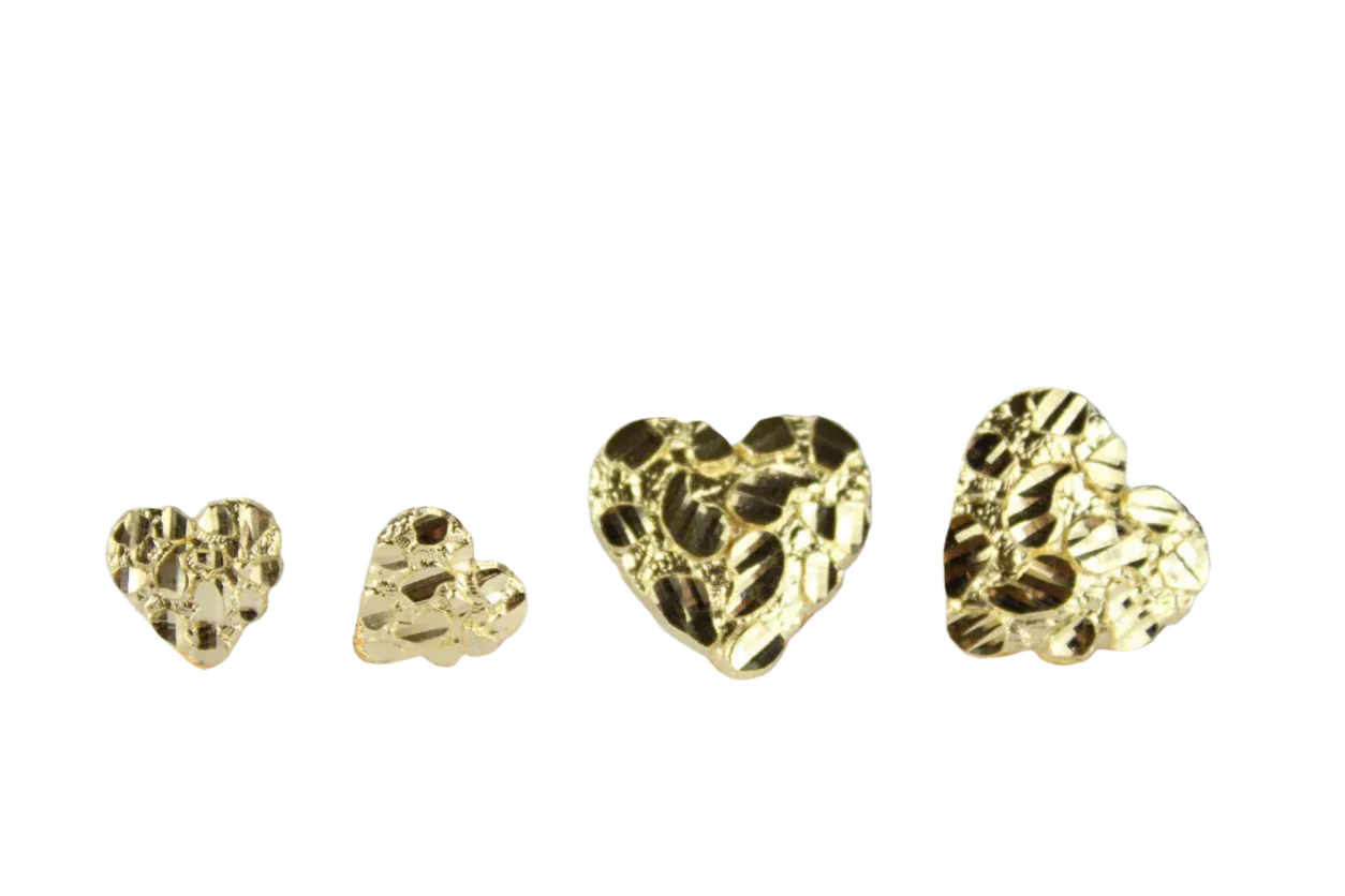 Gold 10K outlets Heart Nugget Stud Earrings