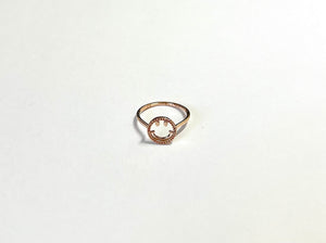 14K Solid Rose Gold Handmade Dainty Smiley Face Ring