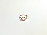 14K Solid Rose Gold Dainty Smiley Face Ring