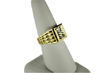 Load image into Gallery viewer, 10K Gold Two Tone Initial Letter Plate Ring
