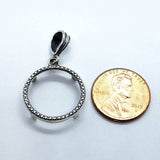 925 Sterling Silver Eagle Prong Back Illusion Edge for 18mm Coins Dime Bezel