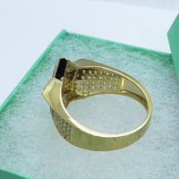 14K Solid Yellow Gold Star Shaped Ring with CZ