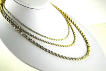 Load image into Gallery viewer, 10K YELLOW GOLD Hollow Twist Rope Link Chain Necklace 2mm - 4mm 16"-30"
