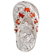 Load image into Gallery viewer, 925 Sterling Silver CZ Hawaiian Flip Flops Pendant 3/4 Inch (19mm) Tall
