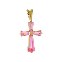 Load image into Gallery viewer, 925 Sterling Silver Colored CZ Maltese Cross Pendant 3/4 Inch (19mm) Long

