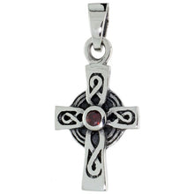 Load image into Gallery viewer, 925 Sterling Silver CZ Celtic Cross w/ Infinity Symbol Pendant 1 1/8 (28mm) Inch
