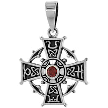 Load image into Gallery viewer, 925 Sterling Silver Maltese Celtic Cross with CZ Pendant 29/32 (23mm) Inch Tall
