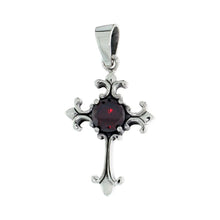 Load image into Gallery viewer, 925 Sterling Silver Nativity Cross Pendant with Large CZ 1 1/16 (27mm) Inch Tall
