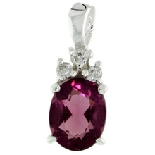 Load image into Gallery viewer, 925 Sterling Silver Oval CZ Clear Cut Birthstone Pendant 9x7mm Various Colors
