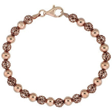 Load image into Gallery viewer, 925 Sterling Silver Polished Filigree Bead Bracelet Gold Finish, 7" Long
