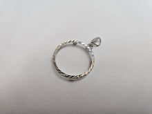 Load image into Gallery viewer, 925 Sterling Silver 25 Cent Quarter Coin Bezel 24mm Diamond Cut Prong Cut
