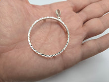 Load image into Gallery viewer, 925 Sterling Silver 1 oz Silver Round Coin Bezel 39mm Diamond Cut Prong Cut
