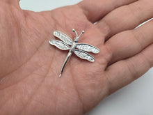 Load image into Gallery viewer, 925 Sterling Silver Dragonfly Pendant Oxidized Finished 1 3/8 Inch (35mm) Tall
