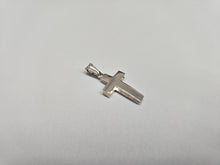 Load image into Gallery viewer, 925 Sterling Silver Large Plain Hollow Cross Pendant Italy 7/8 Inch (22mm) Tall
