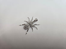 Load image into Gallery viewer, 925 Sterling Silver CZ Textured Filigree Spider Pendant 1 Inch (25mm) Tall
