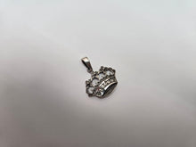 Load image into Gallery viewer, 925 Sterling Silver Antiqued Finish Floral Crown Pendant 3/4 (19mm) Inch Tall
