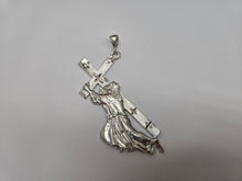 Load image into Gallery viewer, 925 Sterling Silver Jesus Carrying Cross Pendant 3 1/2 (88mm) Inch Tall
