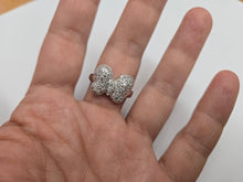 Load image into Gallery viewer, 925 Sterling Silver Butterfly Ring with CZ 9/16 Inch (14mm) Wide, Sizes 6 to 10
