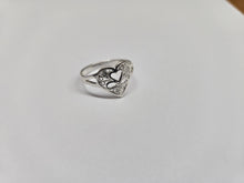 Load image into Gallery viewer, 925 Sterling Silver Plain Filigree Heart Ring for Women 1/2 Inch (13mm) Long
