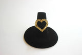 10K Solid Yellow Gold Heart Frame Ring