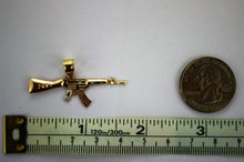 Load image into Gallery viewer, Authentic 10K Solid Yellow White Rose Gold Tri-Color Gun Rifle Pendant Charm
