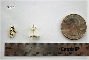 14K Yellow Gold Nugget Styled Stud Earrings