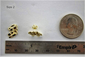 14K Yellow Gold Nugget Styled Stud Earrings