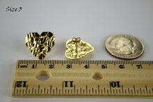 Load image into Gallery viewer, 14K Yellow Gold Diamond Cut Heart Nugget Stud Earrings
