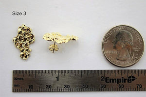 14K Yellow Gold Nugget Styled Stud Earrings