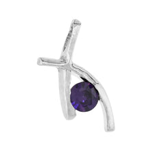 Load image into Gallery viewer, 925 Sterling Silver Colored Cubic Zirconia Bypass Pendant 3/4 Inch (19mm) Long
