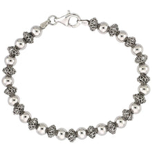 Load image into Gallery viewer, 925 Sterling Silver Spheroid Filigree Bead Bracelet Gold Finish, 7" Long
