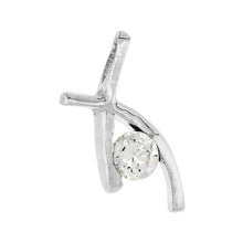 Load image into Gallery viewer, 925 Sterling Silver Colored Cubic Zirconia Bypass Pendant 3/4 Inch (19mm) Long
