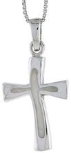Load image into Gallery viewer, 925 Sterling Silver Various Colors Enamel Wavy Cross Pendant 1 Inch (25mm) Tall
