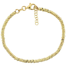 Load image into Gallery viewer, 925 Sterling Silver Yellow/Rose/White/Black Doughnut Hole Bead Bracelet 3mm, 7"
