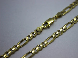 14K Yellow Gold Solid Figaro Chain 1.9mm-6.2mm