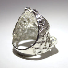 Load image into Gallery viewer, 925 Sterling Silver Large Dollar Sign Diamond Cut Finish Nugget Ring
