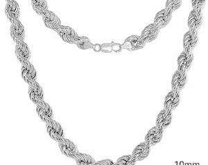 925 Sterling Silver Hollow Rope Necklace Bracelet Chain