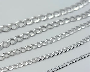 Authentic 10K Solid White Gold Cuban Necklace Bracelet Chain