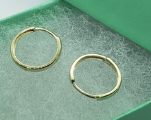 Load image into Gallery viewer, 14K Yellow Gold Plain Round Huggie Hoop Earrings
