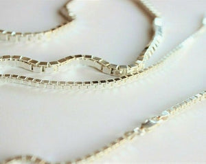 925 Sterling Silver Box Chain Bracelet Necklace 0.7mm~4.6mm