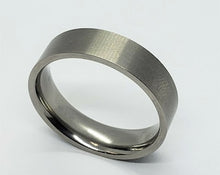 Load image into Gallery viewer, Flat Titanium Beveled Edges Brushed Finish Wedding Band Ring
