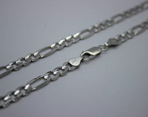 Authentic 10K Solid White Gold Figaro Necklace Bracelet Chain