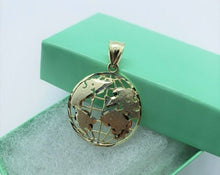 Load image into Gallery viewer, 10K Yellow White Gold Globe Diamond Cut Pendant
