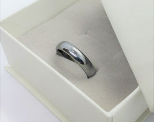 Tungsten Carbide Plain Smooth Domed Mirror Polish Finish Wedding 5mm Band Ring