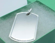 Load image into Gallery viewer, 925 Sterling Silver Raised Border Polished Dog Tag Pendant
