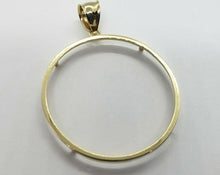 Load image into Gallery viewer, 14K Solid Yellow Gold Coin Edge Holder Bezel 38.2mm Pendant
