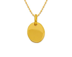 14K Gold Fancy Oval Pendant Charm with CZ